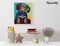 Figured'Art Paint by Numbers for Adults with Frame Dog Color Red and Green Ears 16"x20" - Craft Art Painting DIY Kit Canvas Already Stretched on a Wooden Frame